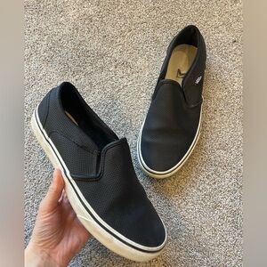 Womens Vans Asher Black Slip-On Shoes- Size 8.5